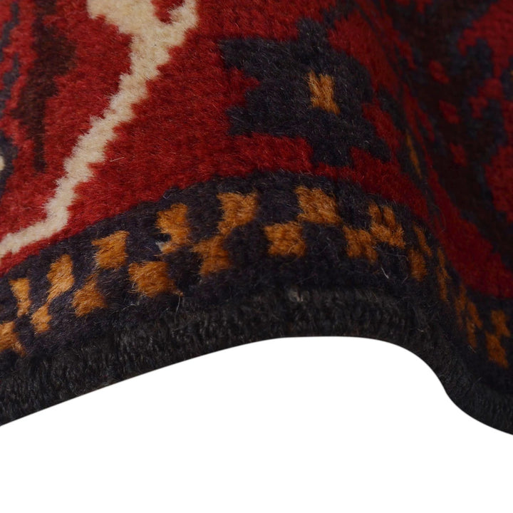 Red Afghan Baluchi Rug 3' 1" x 4' 6" Hand-Knotted | No. AL58290