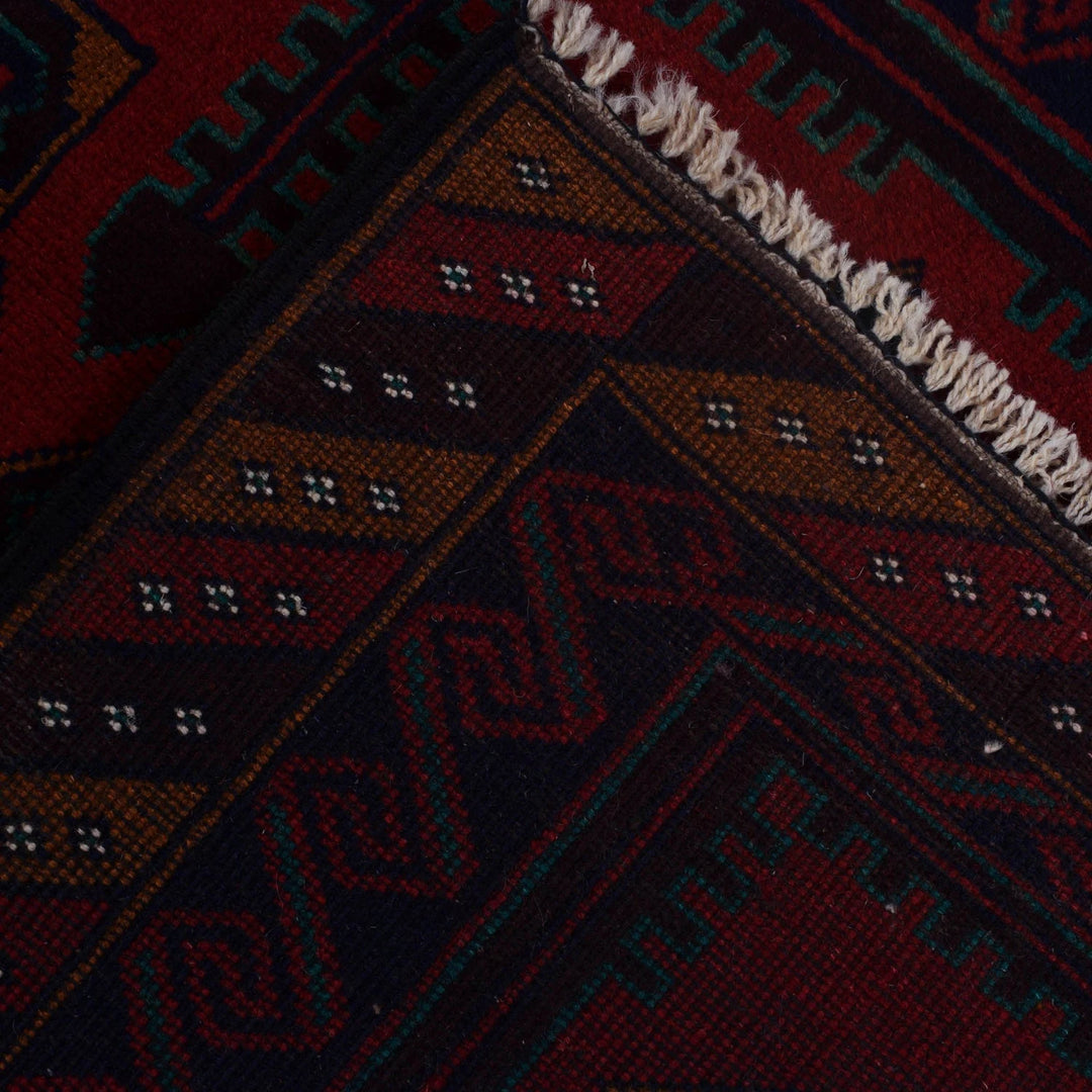 Afghan Baluchi Rug 3' 0" x 4' 7" Hand-Knotted | No. AL58299