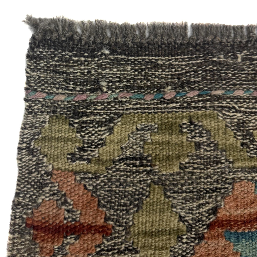 Afghan Vegetable Kilim Rug 2' 11" x 9' 11" Flat-Weave | No. AL583339