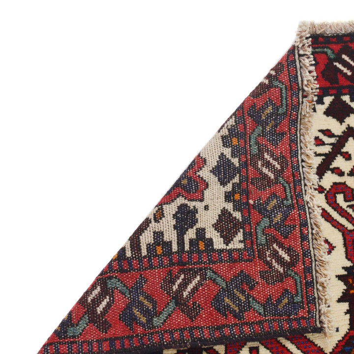 Beige Afghan Baluchi Rug 3' 3" x 4' 9" Hand-Knotted | No. AL58361