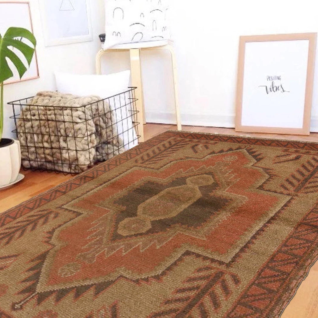 Brown Pakistani Overdye Rug 2' 9" x 4' 1" Hand-Knotted | No. AL58423