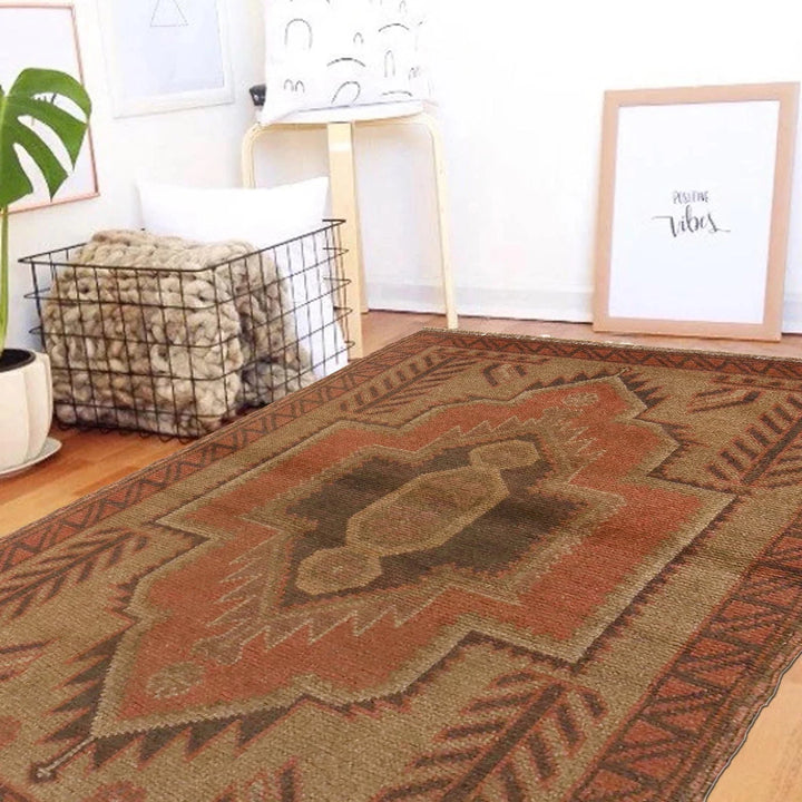 Brown Pakistani Overdye Rug 2' 9" x 4' 1" Hand-Knotted | No. AL58423