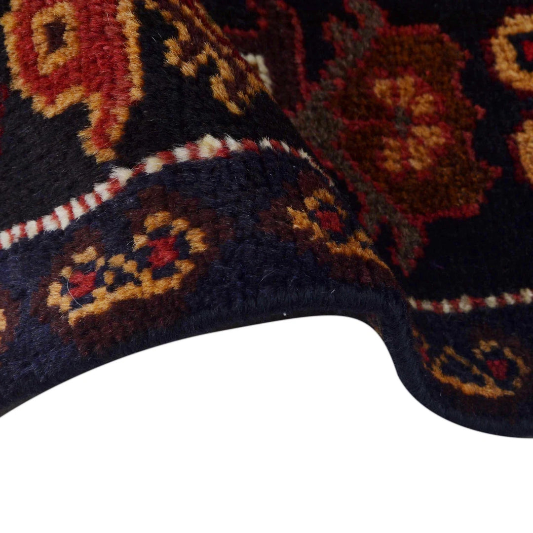 Red Afghan Baluchi Rug 3' 7" x 6' 8" Hand-Knotted | No. AL58424