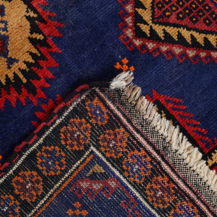 Afghan Baluchi Rug 2' 8" x 4' 7" Hand-Knotted | No. AL58437