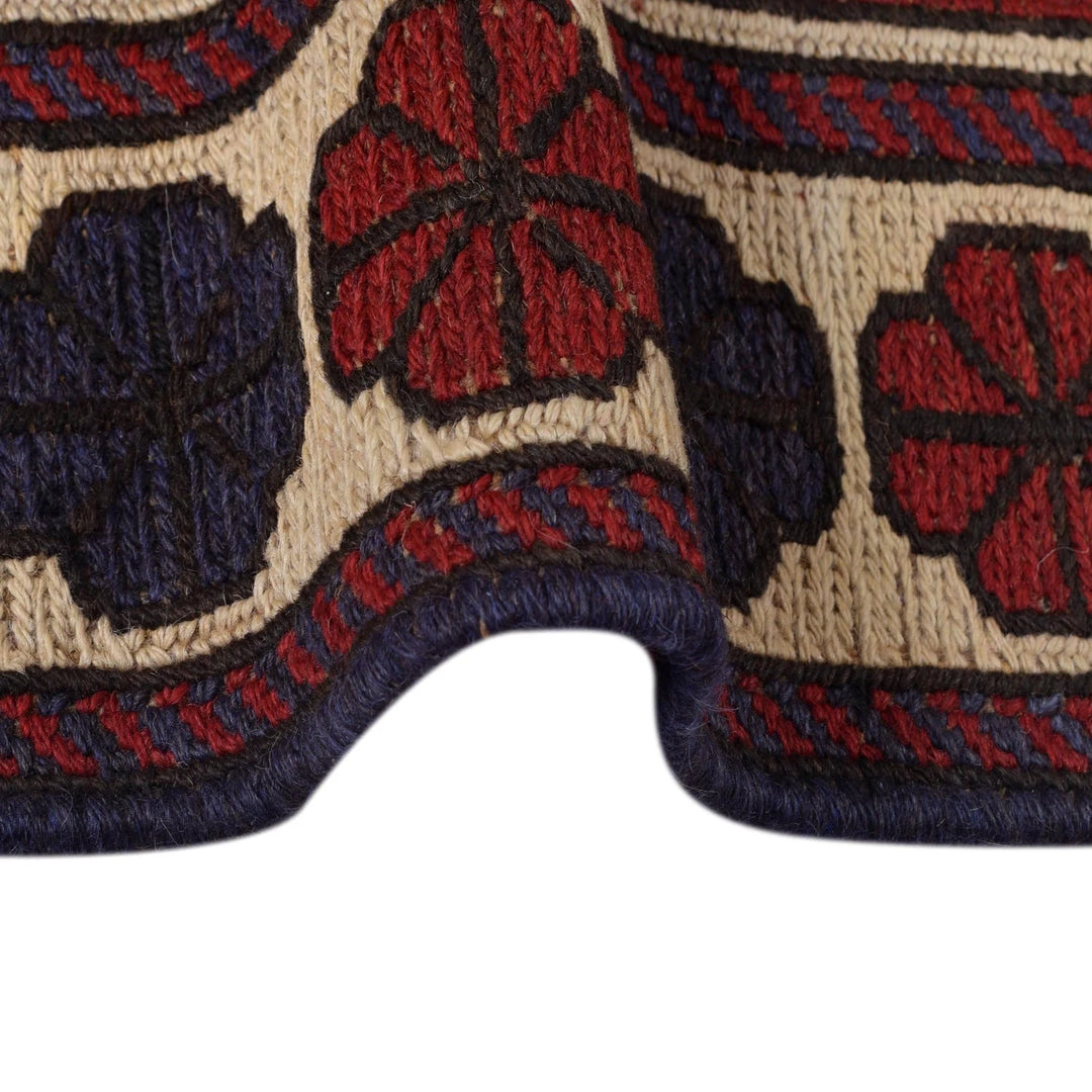 Beige Afghan Kilim Rug 2'9" x 4'9" Flat-Weave | No. AL58458