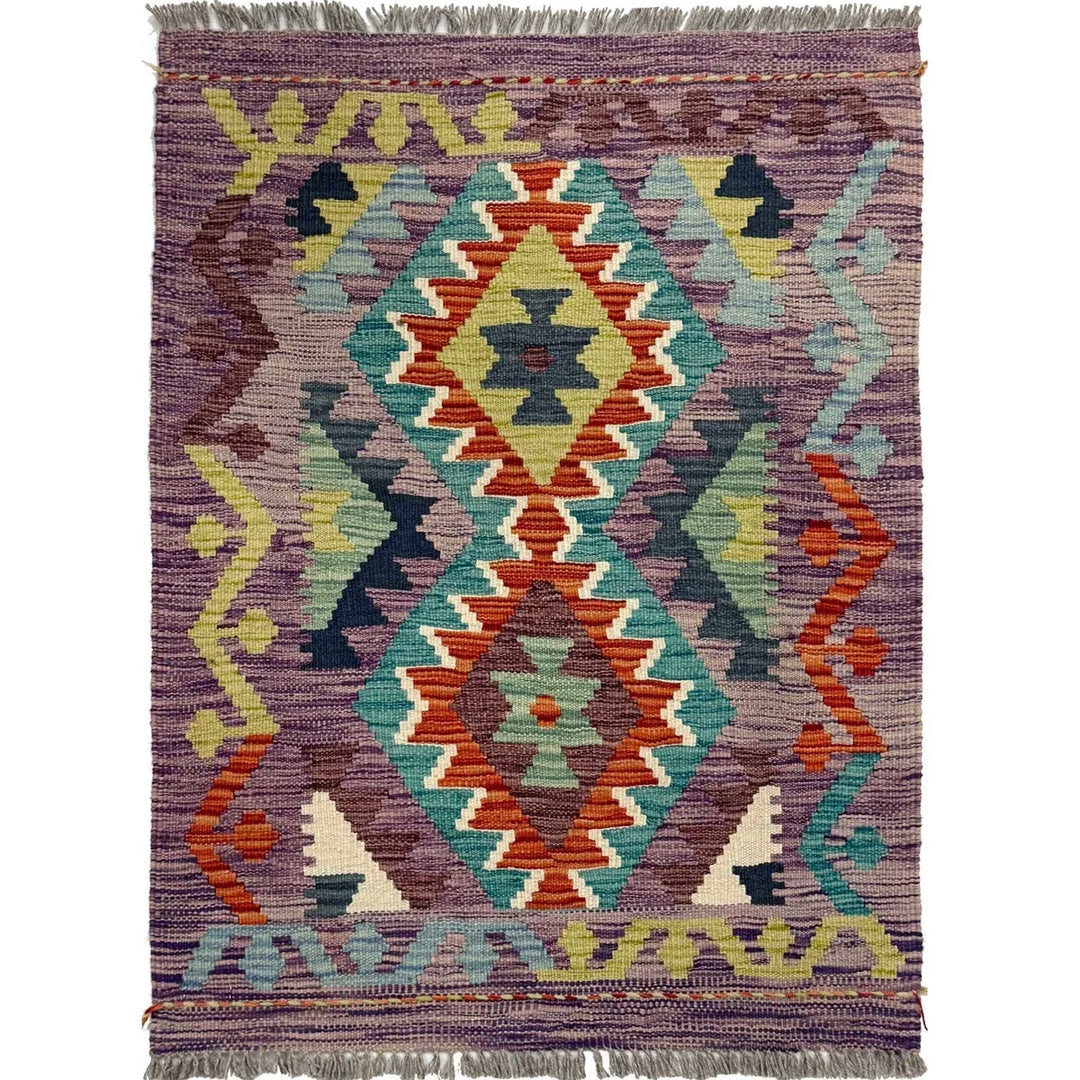Afghan Kilim Rug 2' 2" x 3' 0" Flat-Weave | No. AL58472
