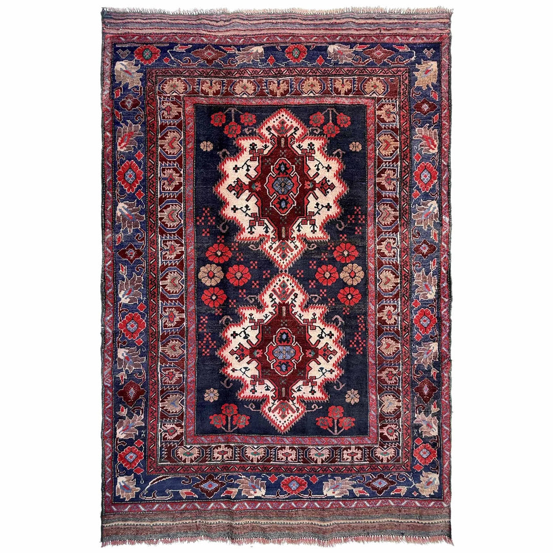 Afghan Baluchi Rug 4' 2" x 6' 0" Hand-Knotted | No. AL58484