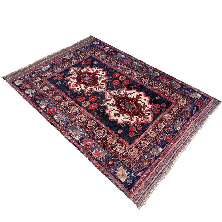 Afghan Baluchi Rug 4' 2" x 6' 0" Hand-Knotted | No. AL58484