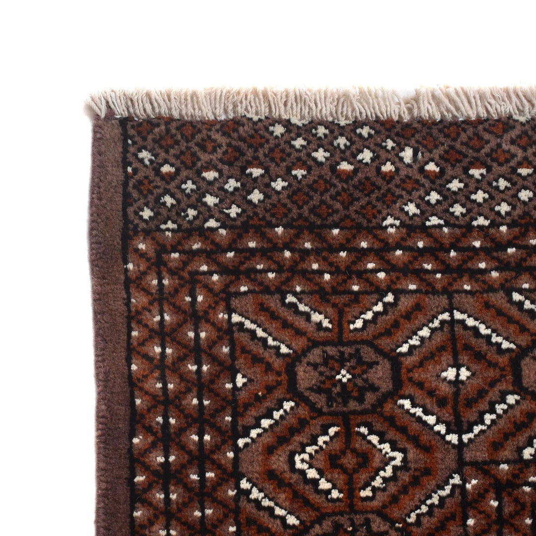 Brown Afghan Baluchi Rug 6' 6" x 9' 1" Hand-Knotted | No. AL58589