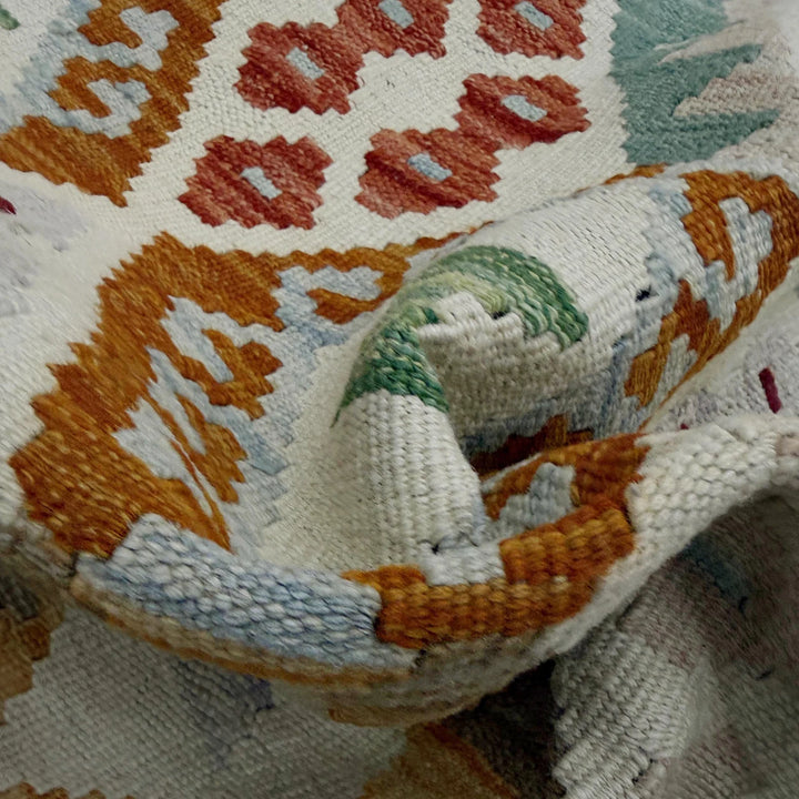 Afghan Vegetable Kilim Rug 2' 9" x 9' 7" Flat-Weave | No. AL586137