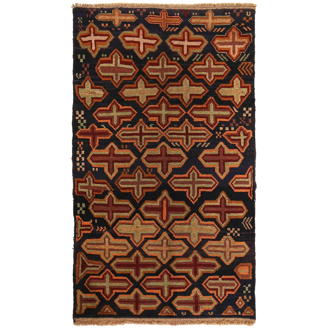 Afghan Baluchi Rug 3' 3" x 5' 12" Hand-Knotted | No. AL58633
