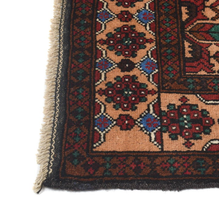Orange Afghan Baluchi Rug 2' 7" x 4' 7" Hand-Knotted | No. AL58680