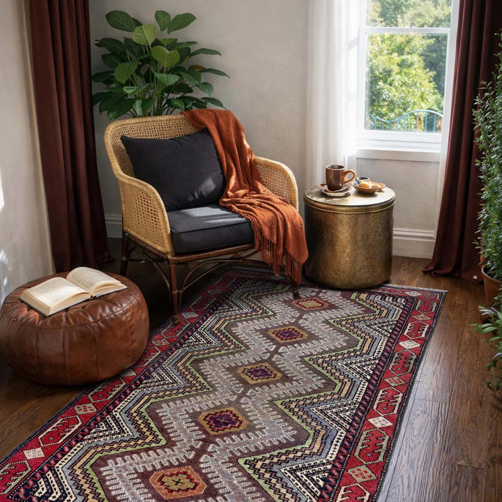 Multicolor Afghan Baluchi Rug 2' 9" x 4' 5" Hand-Knotted | No. AL58772