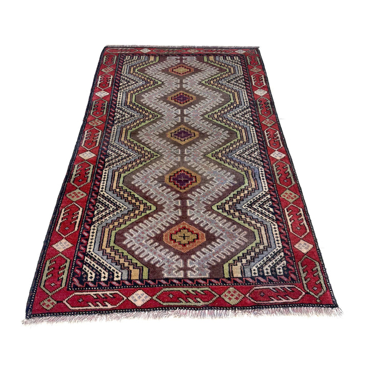 Multicolor Afghan Baluchi Rug 2' 9" x 4' 5" Hand-Knotted | No. AL58772