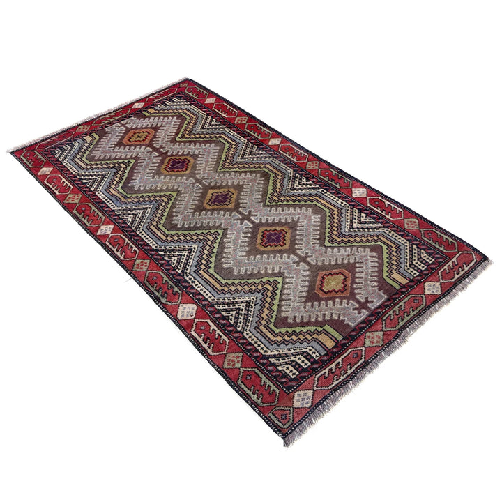 Multicolor Afghan Baluchi Rug 2' 9" x 4' 5" Hand-Knotted | No. AL58772
