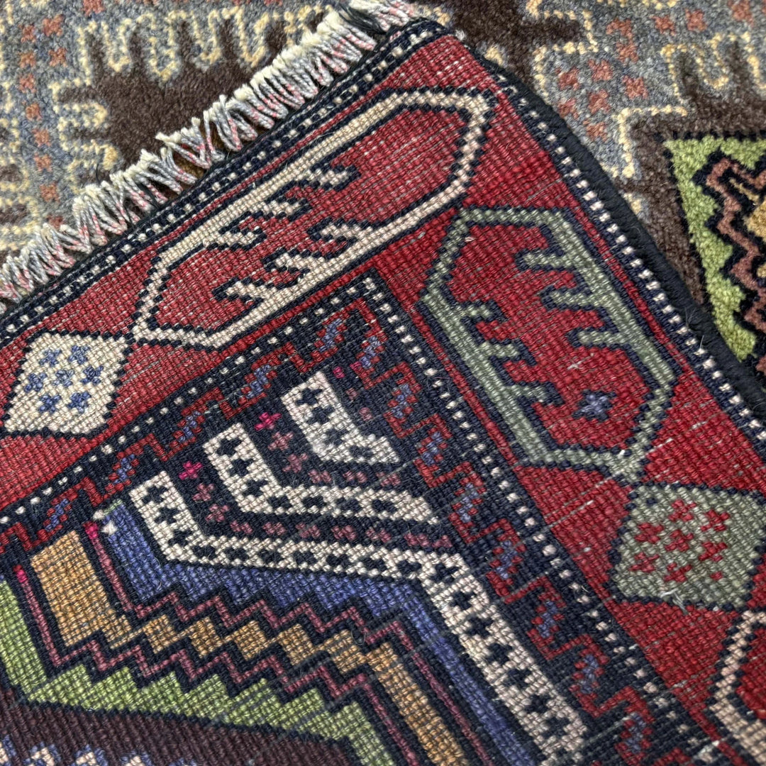 Multicolor Afghan Baluchi Rug 2' 9" x 4' 5" Hand-Knotted | No. AL58772