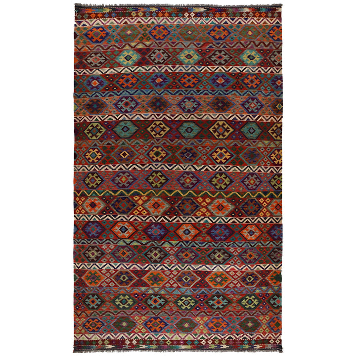 Afghan Vegetable Kilim Rug 9' 9" x 16' 7" Flat-Weave | No. AL58835