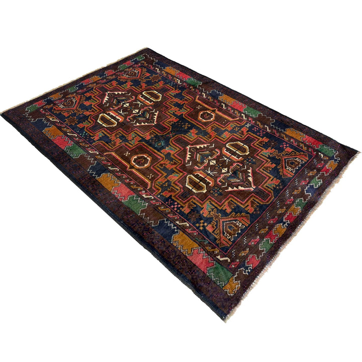 Afghan Baluchi Rug 3' 0" x 4' 7" Hand-Knotted | No. AL588560