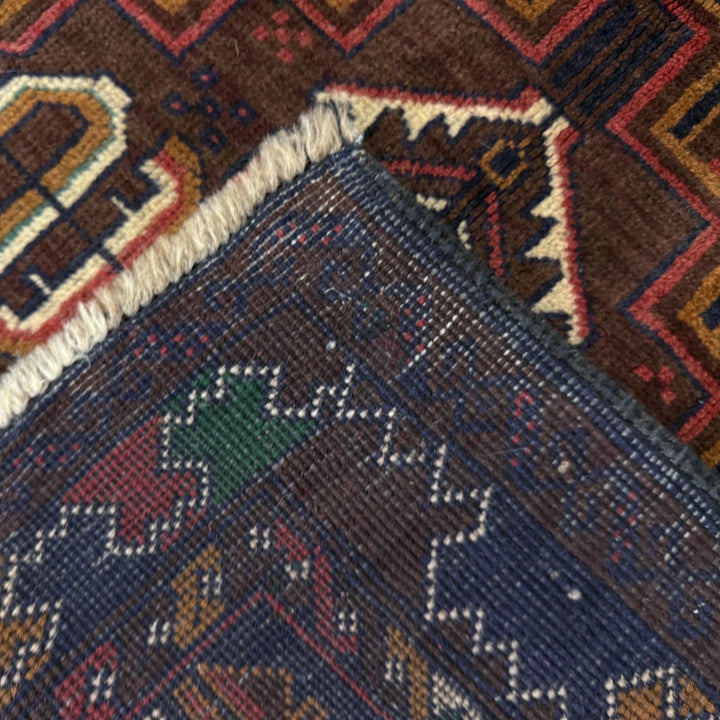 Afghan Baluchi Rug 3' 0" x 4' 7" Hand-Knotted | No. AL588560