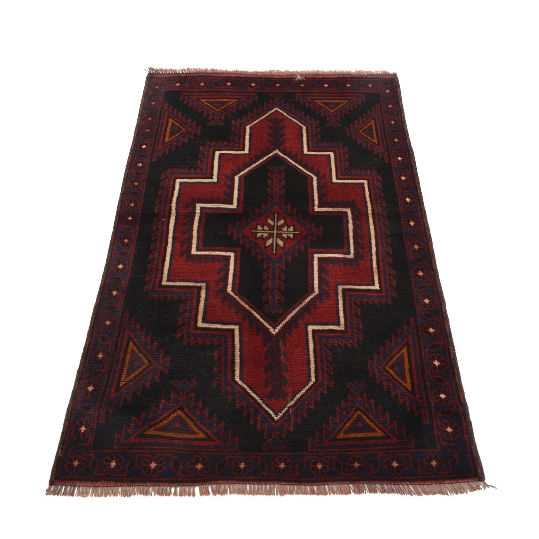 Afghan Baluchi Rug 2'11" x 4'5" Hand-Knotted | No. AL58883