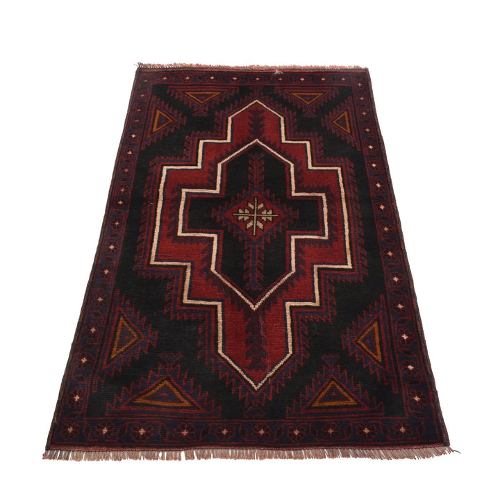 Afghan Baluchi Rug 2'11" x 4'5" Hand-Knotted | No. AL58883