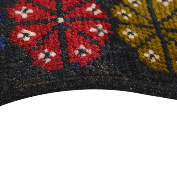 Red Afghan Baluchi Rug 2' 11" x 4' 4" Hand-Knotted | No. AL58900