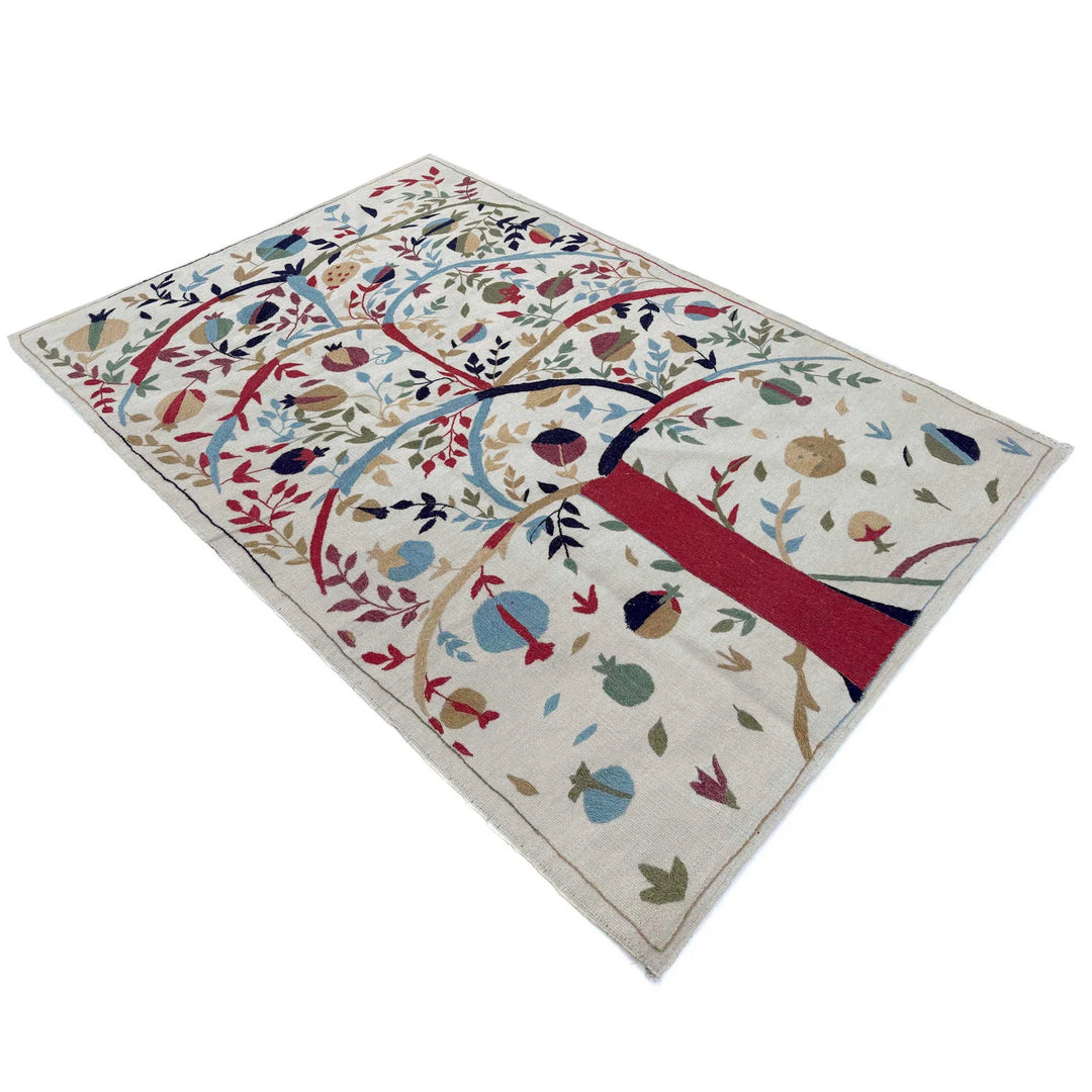 Beige Pakistani Kilim Rug 3' 11" x 6' 3" Flat-Weave | No. AL58904