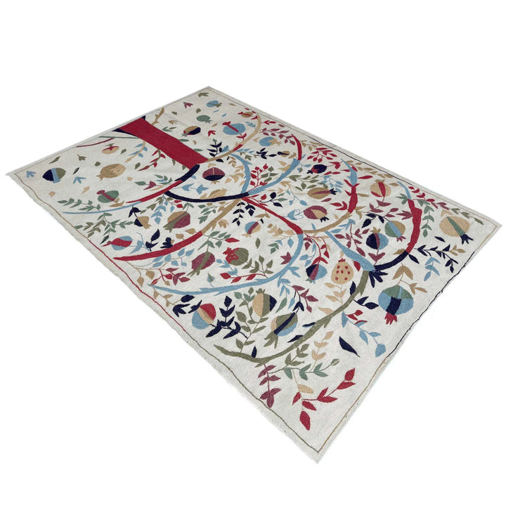 Beige Pakistani Kilim Rug 3' 11" x 6' 3" Flat-Weave | No. AL58904
