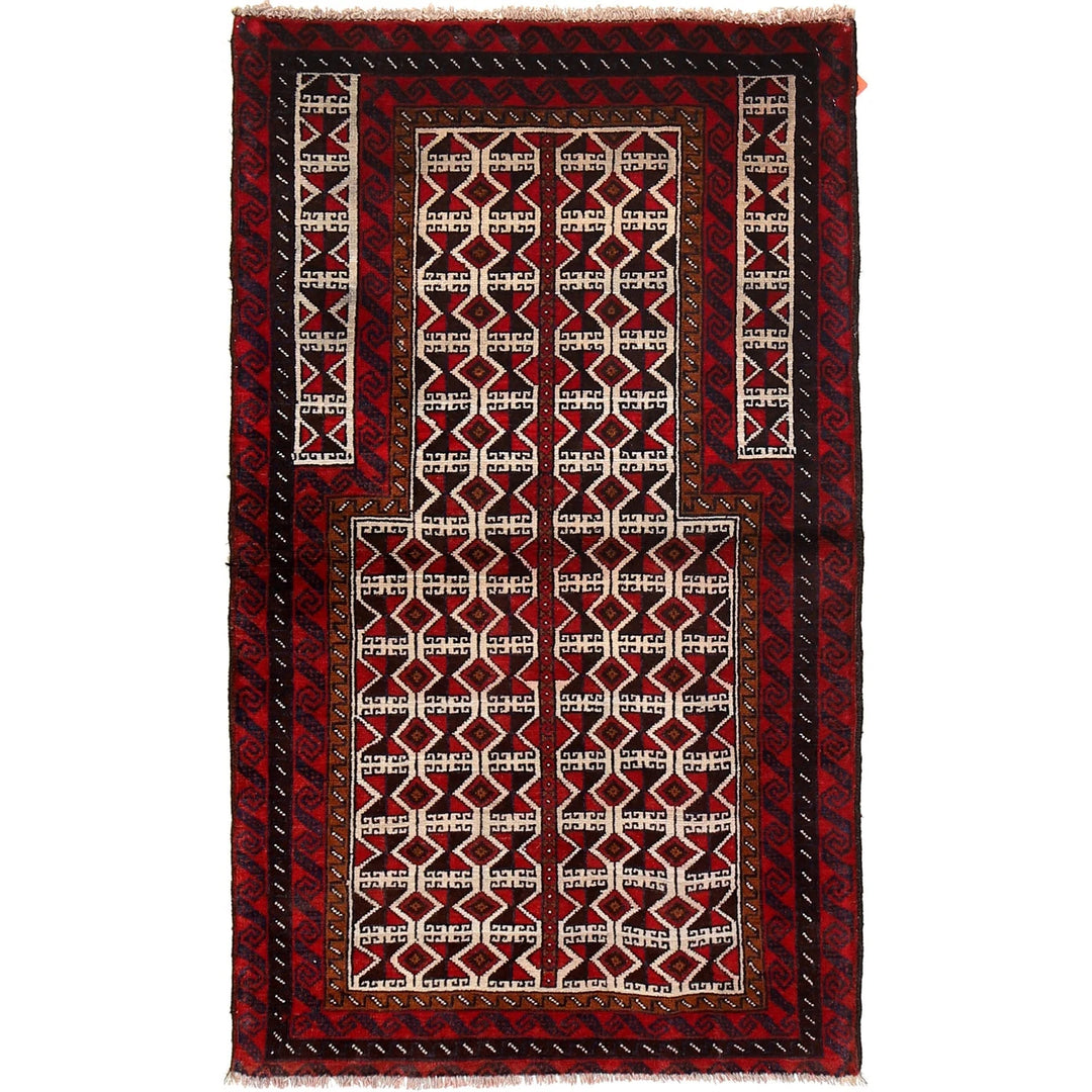 Afghan Prayer Rug 2' 7" x 4' 5" Hand-Knotted | No. AL58912