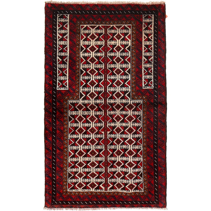 Afghan Prayer Rug 2' 7" x 4' 5" Hand-Knotted | No. AL58912