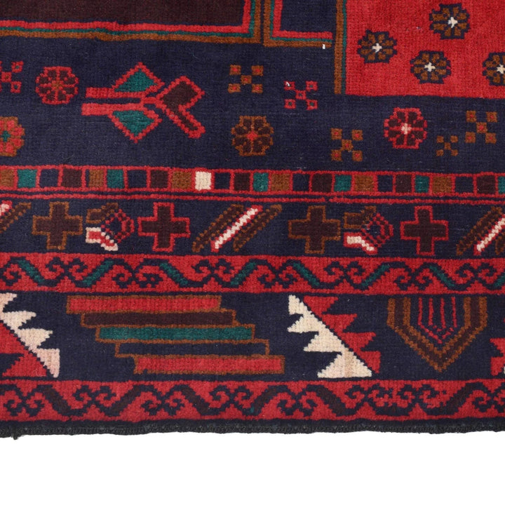Afghan Baluchi Rug 3' 8" x 6' 2" Hand-Knotted | No. AL58980