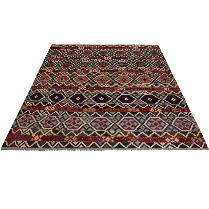 Afghan Turkish Design Rug 8' 3" x 9' 11" Flat-Weave | No. AL59098