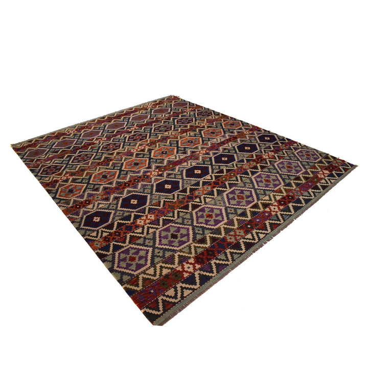 Afghan Turkish Design Rug 8' 3" x 9' 11" Flat-Weave | No. AL59098