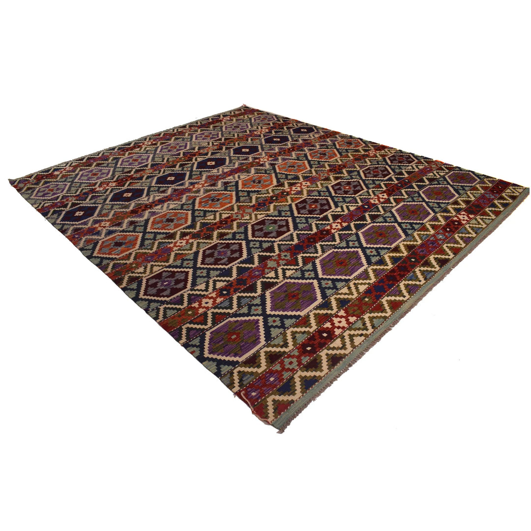 Afghan Turkish Design Rug 8' 3" x 9' 11" Flat-Weave | No. AL59098