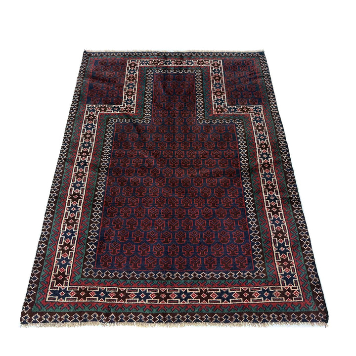 Red Afghan Prayer Rug 2' 11" x 4' 9" Hand-Knotted | No. AL59170