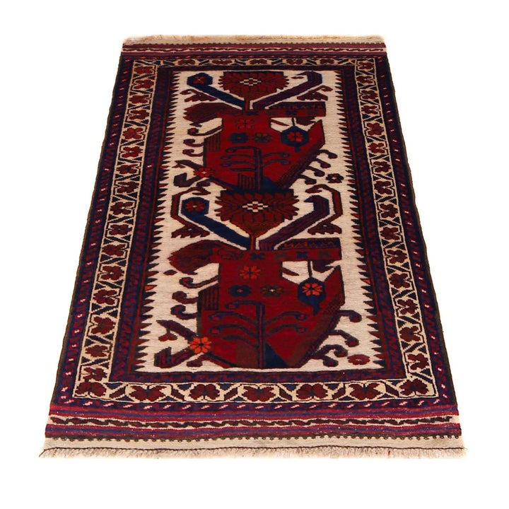 Afghan Baluchi Rug 2' 7" x 4' 5" Hand-Knotted | No. AL59185