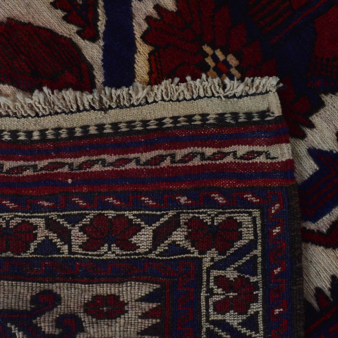 Afghan Baluchi Rug 2' 7" x 4' 5" Hand-Knotted | No. AL59185