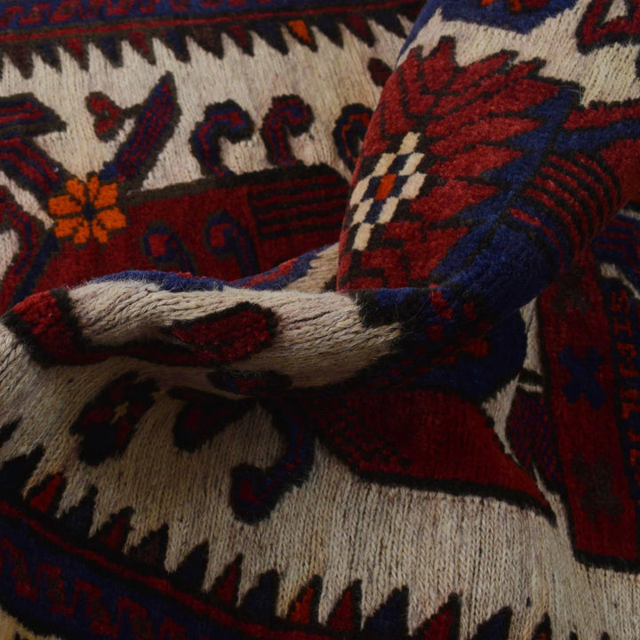 Afghan Baluchi Rug 2' 7" x 4' 5" Hand-Knotted | No. AL59185