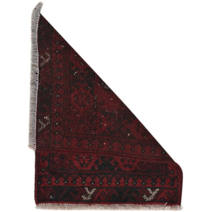 Red Afghan Oriental Rug 1' 7" x 2' 1" Hand-Knotted | No. AL59377