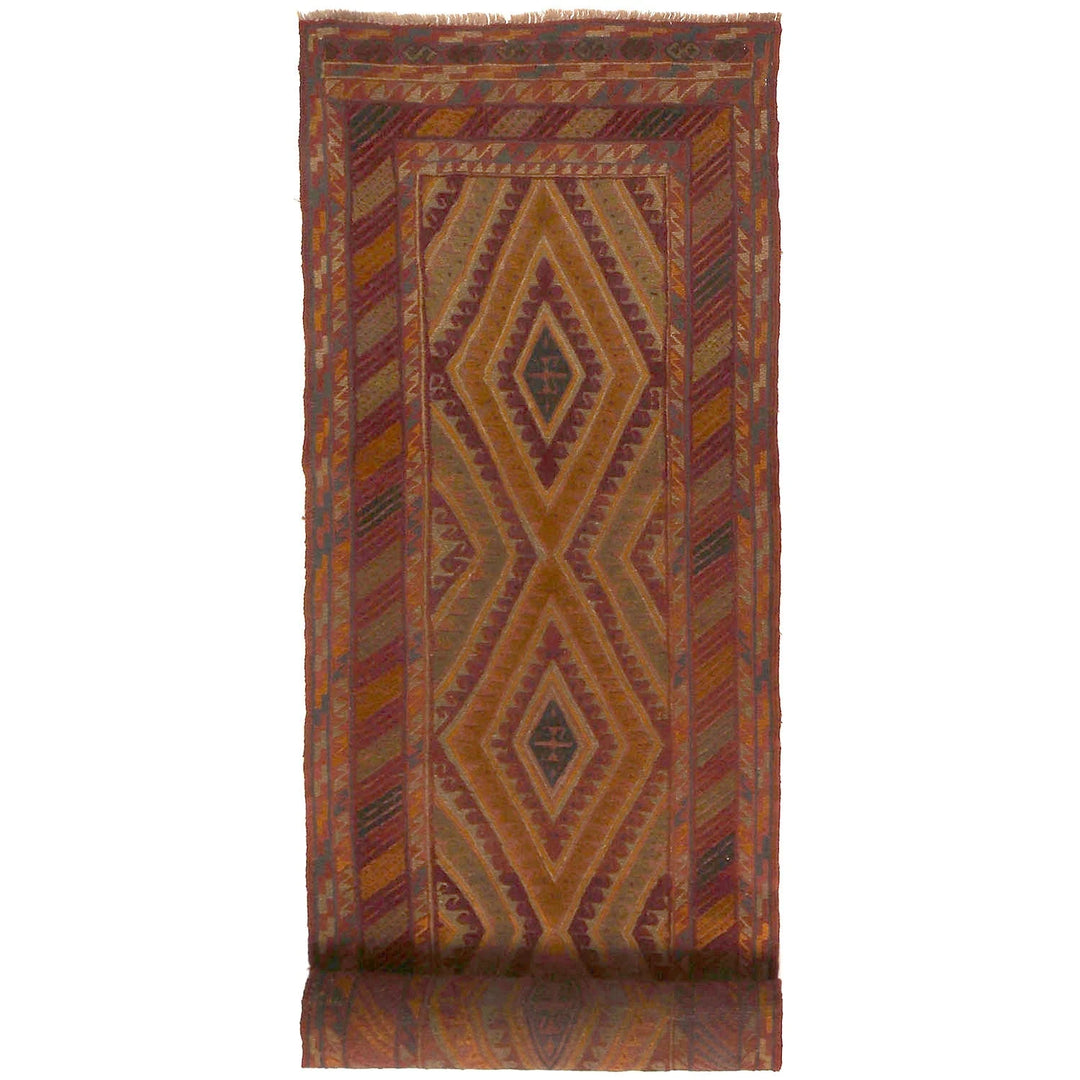 Brown Afghan Mashwani Rug 2' 9" x 11' 11" Hand-Knotted | No. AL59382