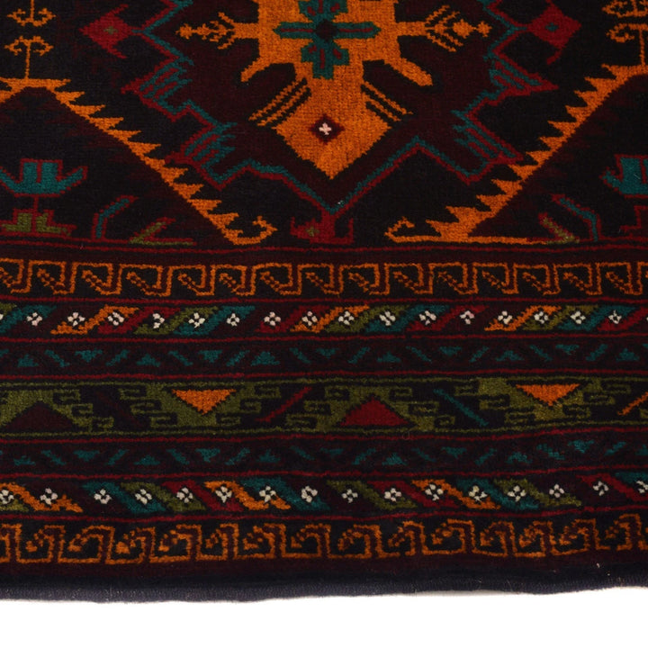 Afghan Baluchi Rug 4' 1" x 5' 9" Hand-Knotted | No. AL59408