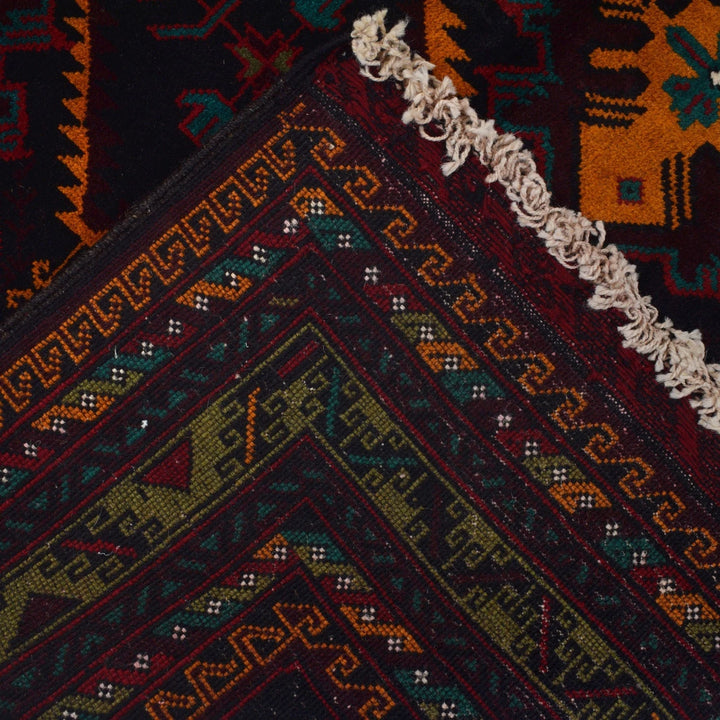 Afghan Baluchi Rug 4' 1" x 5' 9" Hand-Knotted | No. AL59408