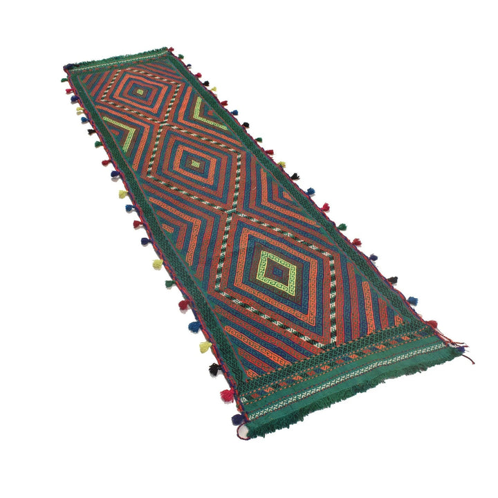 Afghan Suzani Kilim Rug 2' 1" x 8' 4" Flat-Weave | No. AL59448