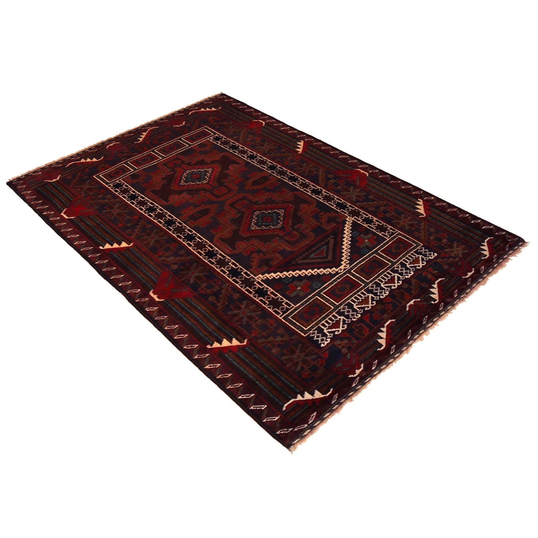 Red Afghan Prayer Rug 2' 10" x 4' 11" Hand-Knotted | No. AL59460