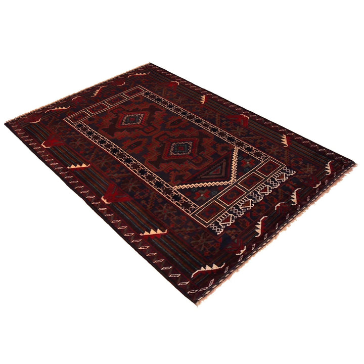 Red Afghan Prayer Rug 2' 10" x 4' 11" Hand-Knotted | No. AL59460