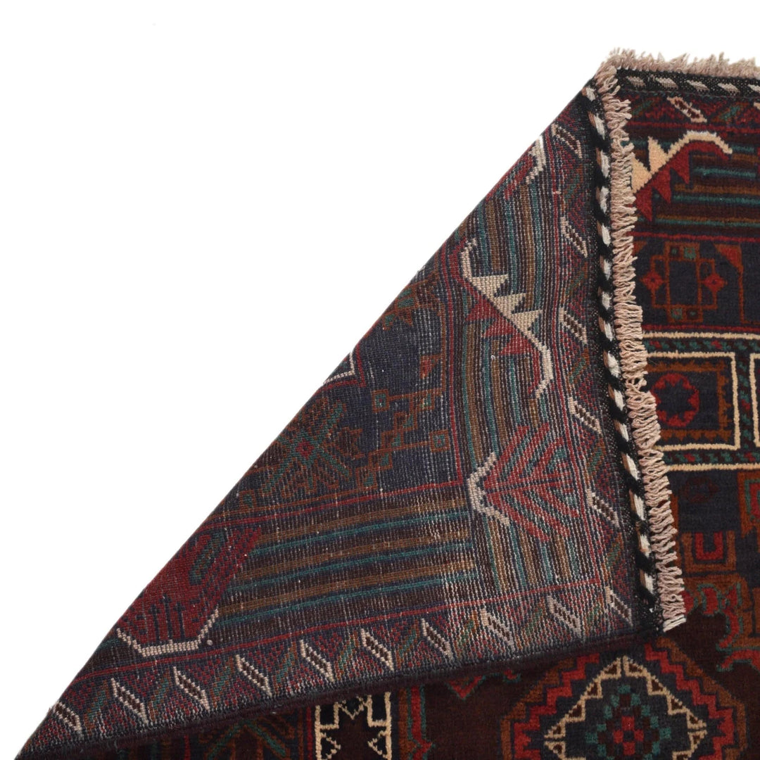 Red Afghan Prayer Rug 2' 10" x 4' 11" Hand-Knotted | No. AL59460