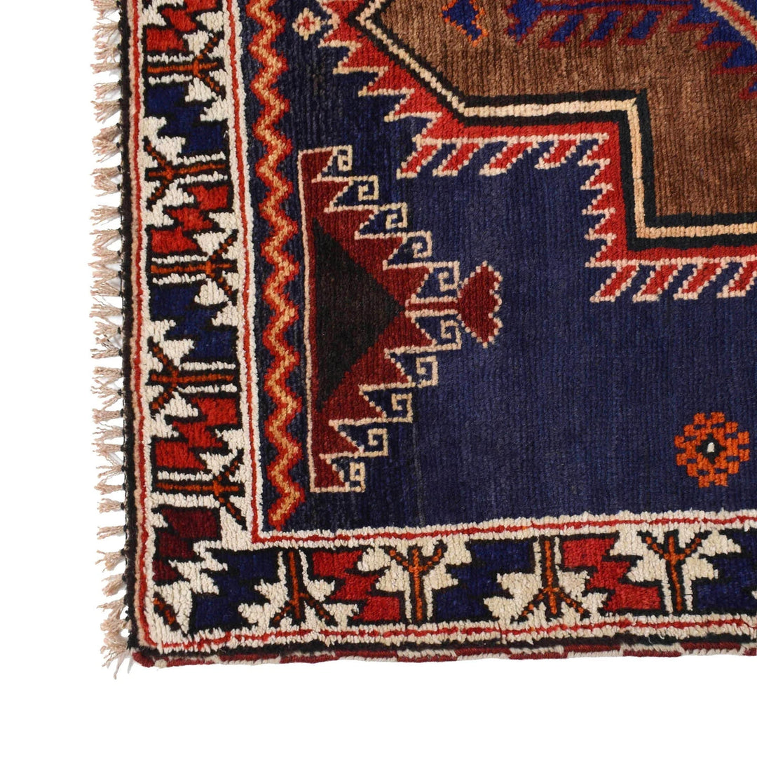 Navy Afghan Baluchi Rug 2' 10" x 4' 8" Hand-Knotted | No. AL59512
