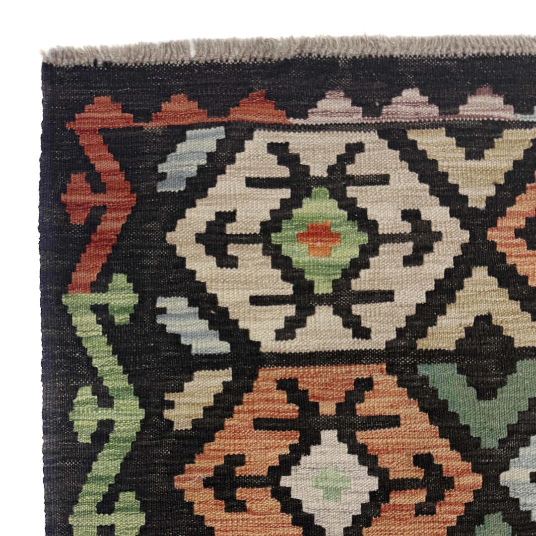 Afghan Vegetable Kilim Rug 6' 4" x 9' 9" Flat-Weave | No. AL595197