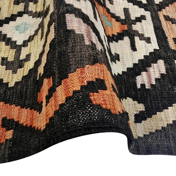 Afghan Vegetable Kilim Rug 6' 4" x 9' 9" Flat-Weave | No. AL595197