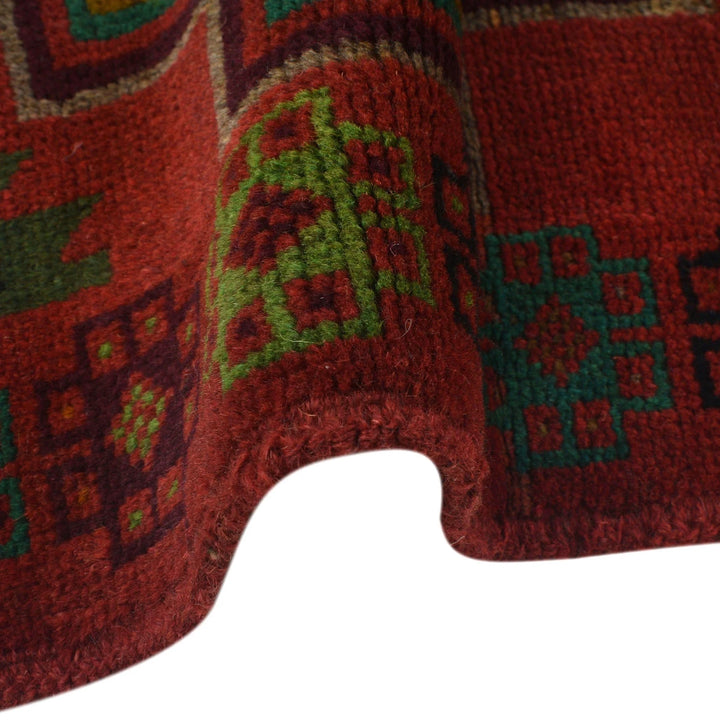 Red Afghan Baluchi Rug 4' 3" x 6' 10" Hand-Knotted | No. AL59522